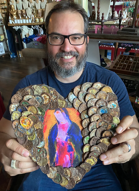 Cecilio's Bottle Cap Heart Art