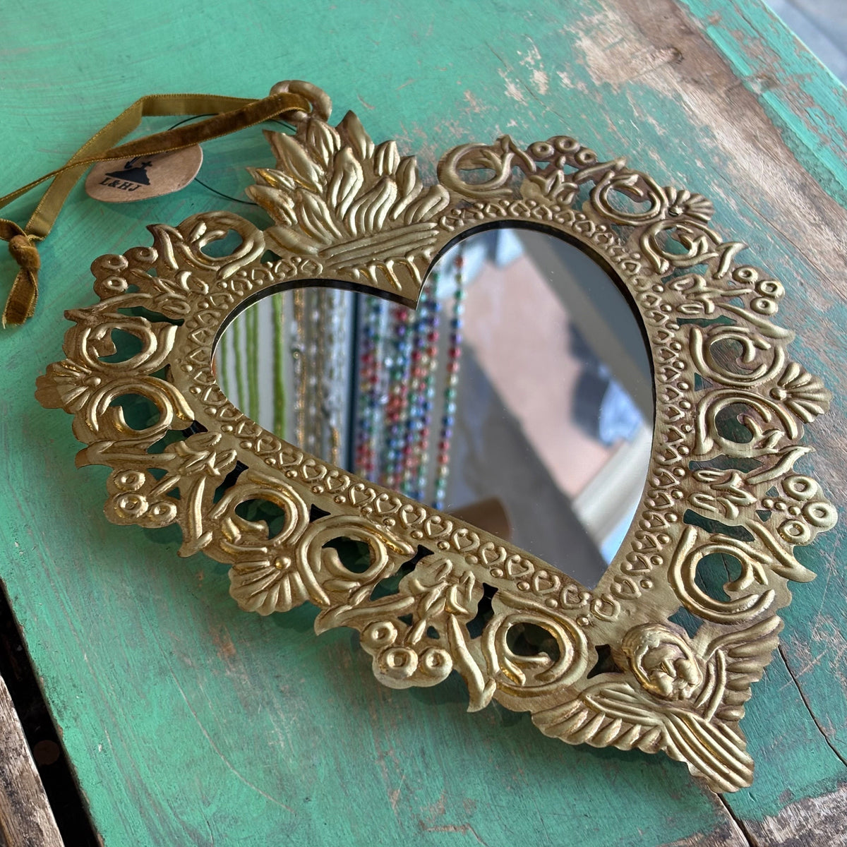 Scroll Angel Sacred Heart Mirror