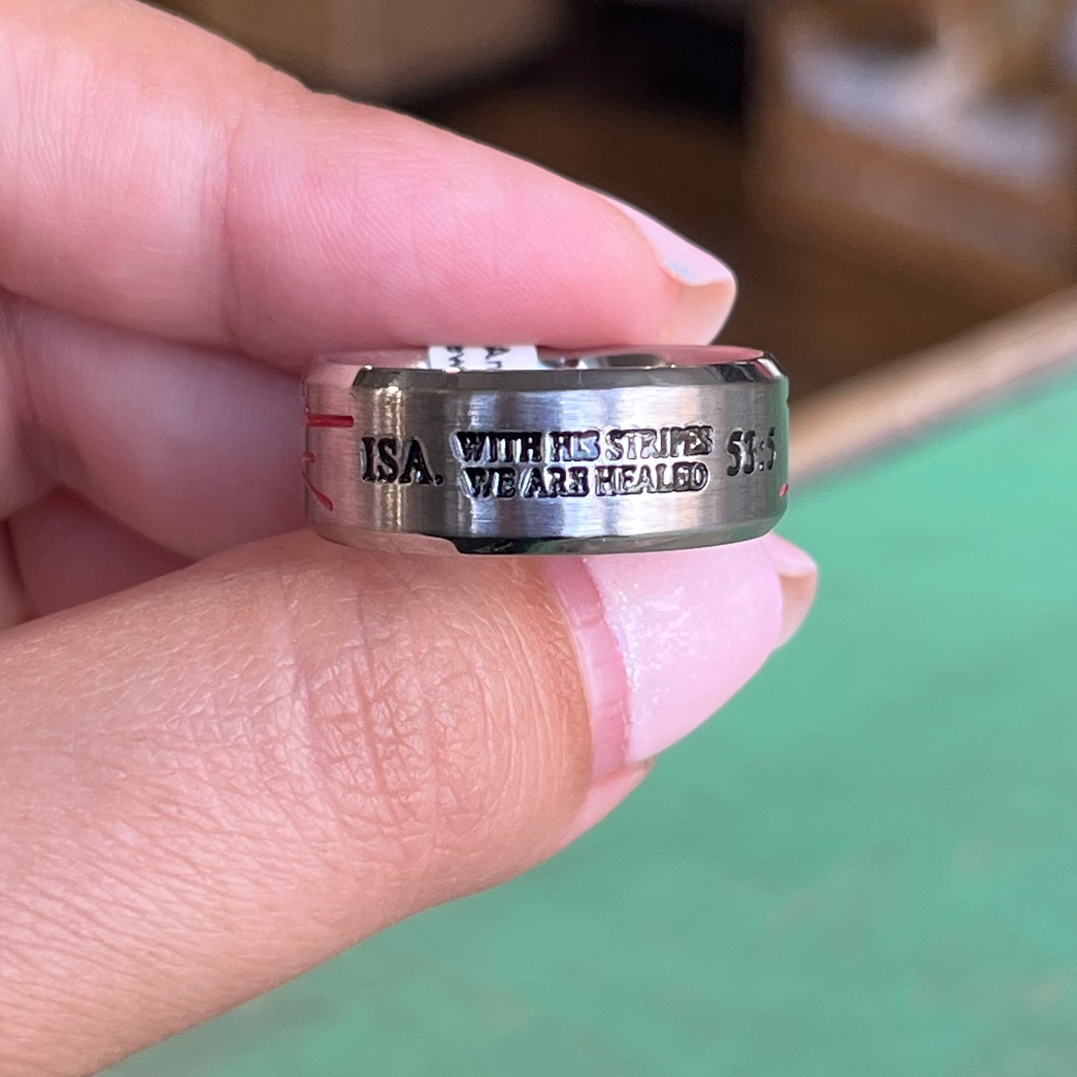 Stainless Steel 40 Stripes Ring