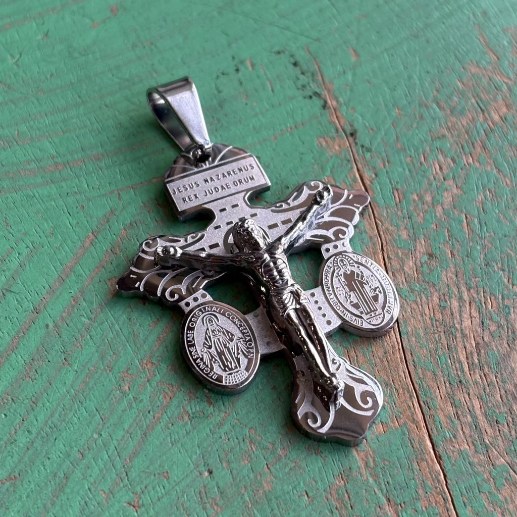 Stainless Steel Pardon Crucifix