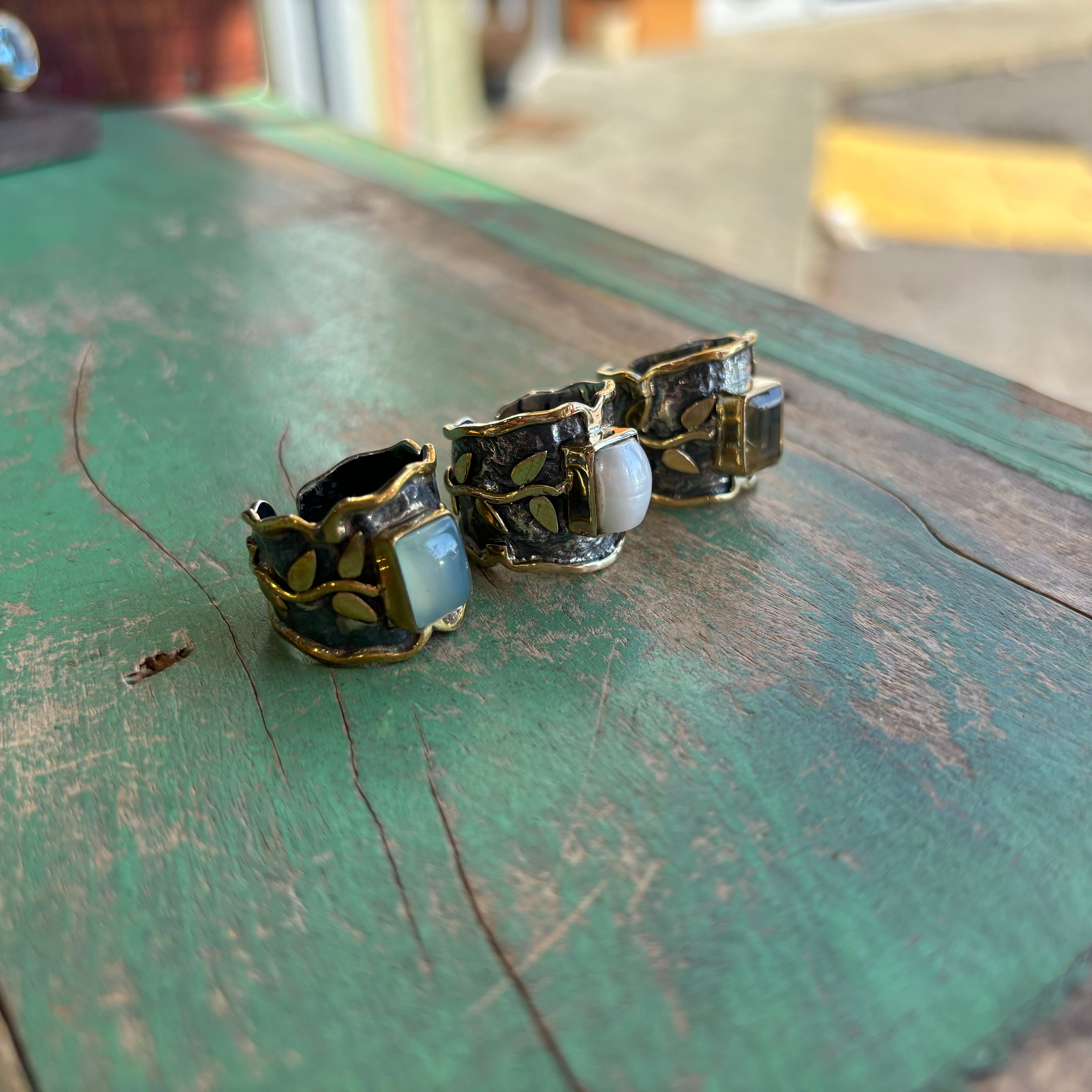 Stems And Gems Adjustable Ring