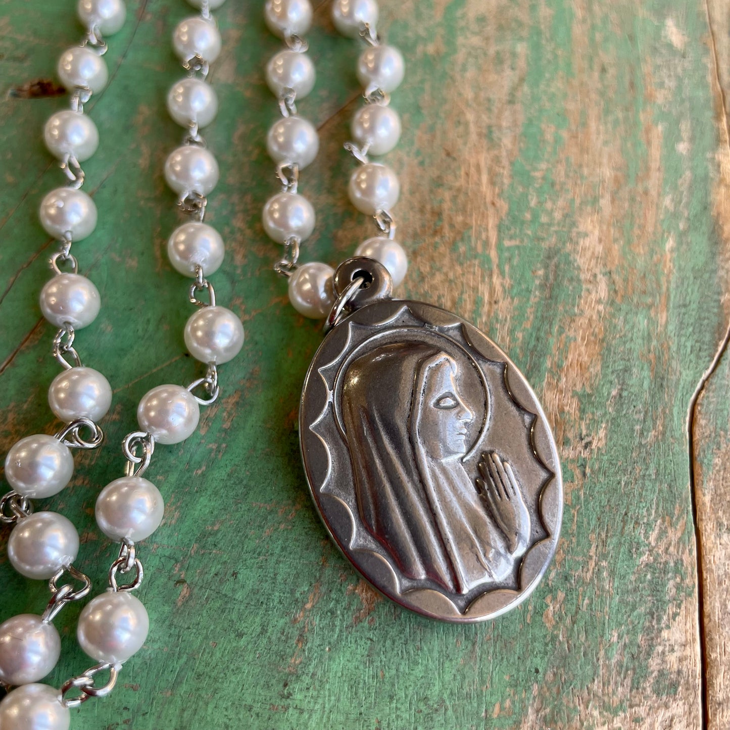 Our Lady of Fatima Pearl Necklace