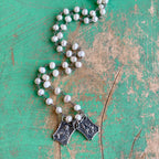 Freshwater Pearl Scapular Necklace – Sacred Heart & Our Lady of Mount Carmel