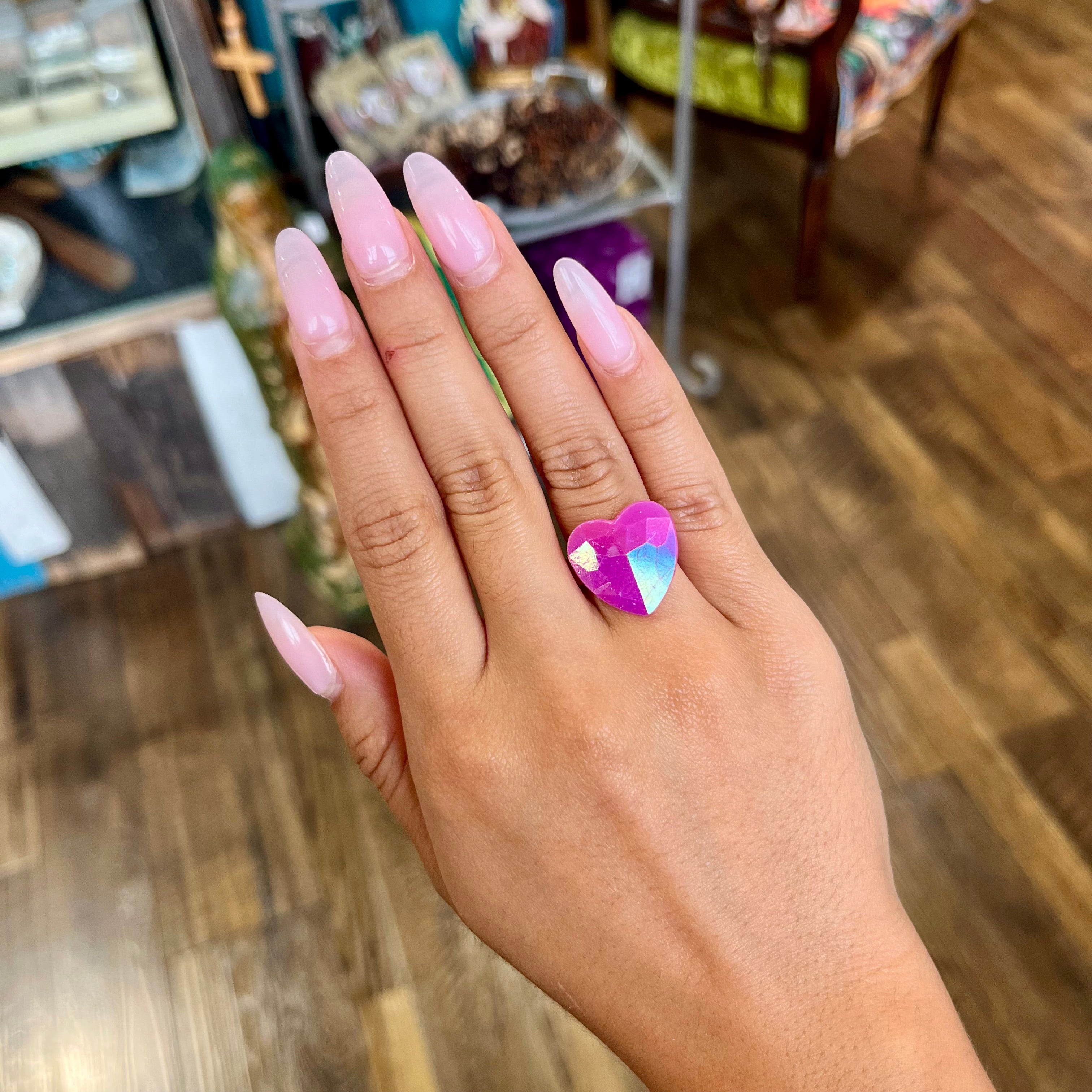 Girl's Plastic Heart Rings