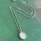 Sterling Silver Smooth Mother of Pearl OLG Chain Necklace