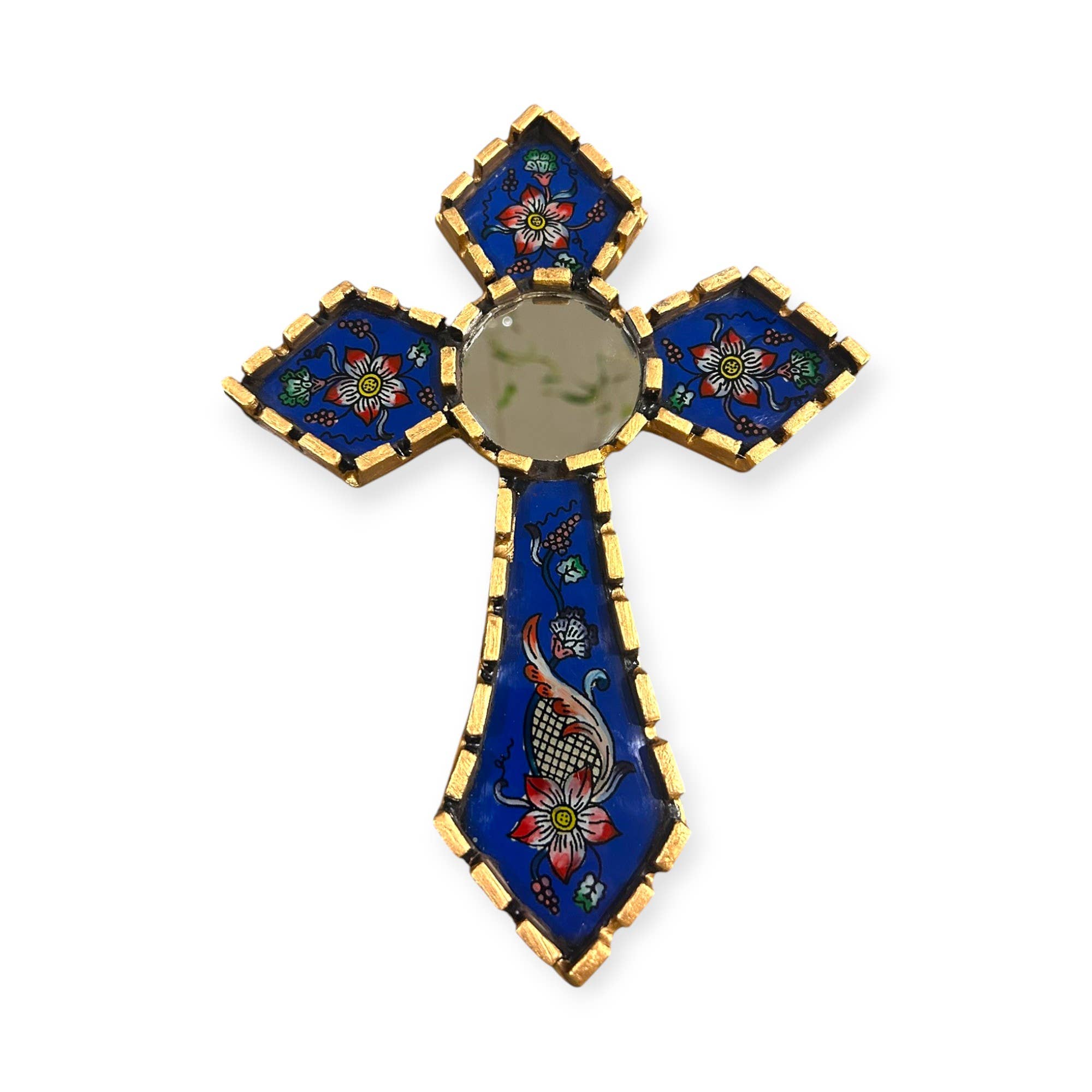 Handmade Peruvian Cross Mirror, Home Wall Decor