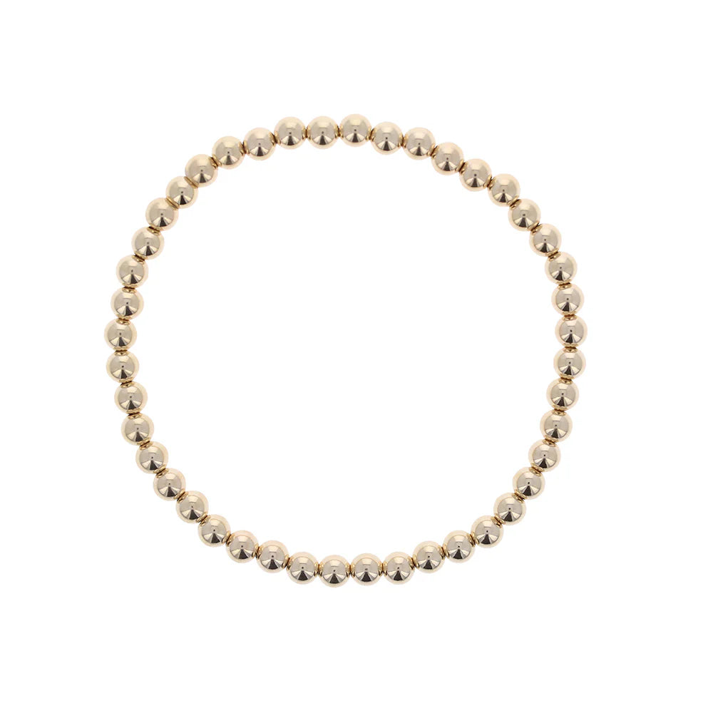 Gold Filled 4mm Beaded Stretch Bracelet
