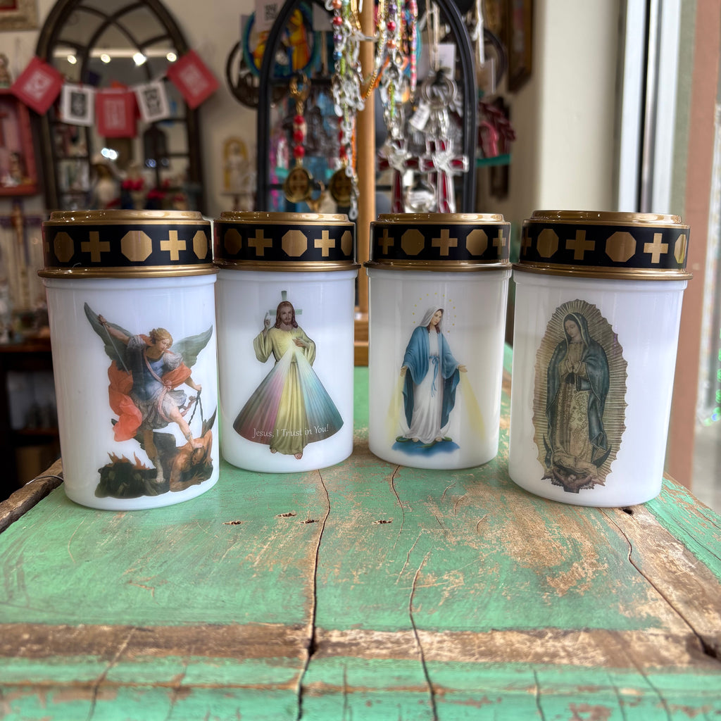 Battery-Operated Religious Prayer Candle – 5”