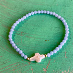 Natural Stone Freshwater Pearl Cross Bracelet