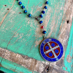 Red and Blue St Benedict Car Blessing