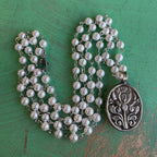 Mother of Pearl Our Lady of Guadalupe Double Strand Necklace