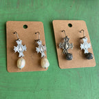 Cross Sacred Heart Dangle Earrings