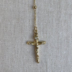 Our Lady of Guadalupe CZ Heart Rosary Necklace – 14K Gold Plated