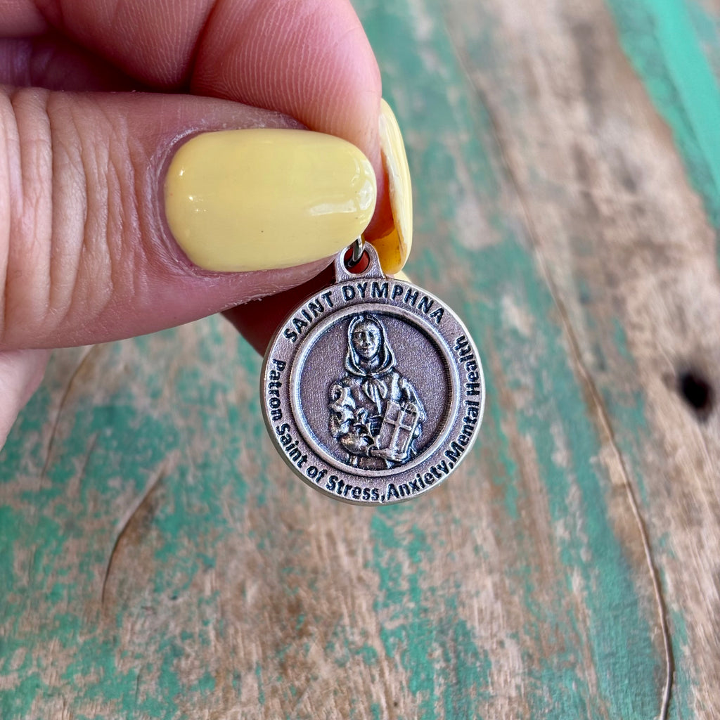 St Dymphna Round Italian Medal (Stress or Alzheimers and Dementia)