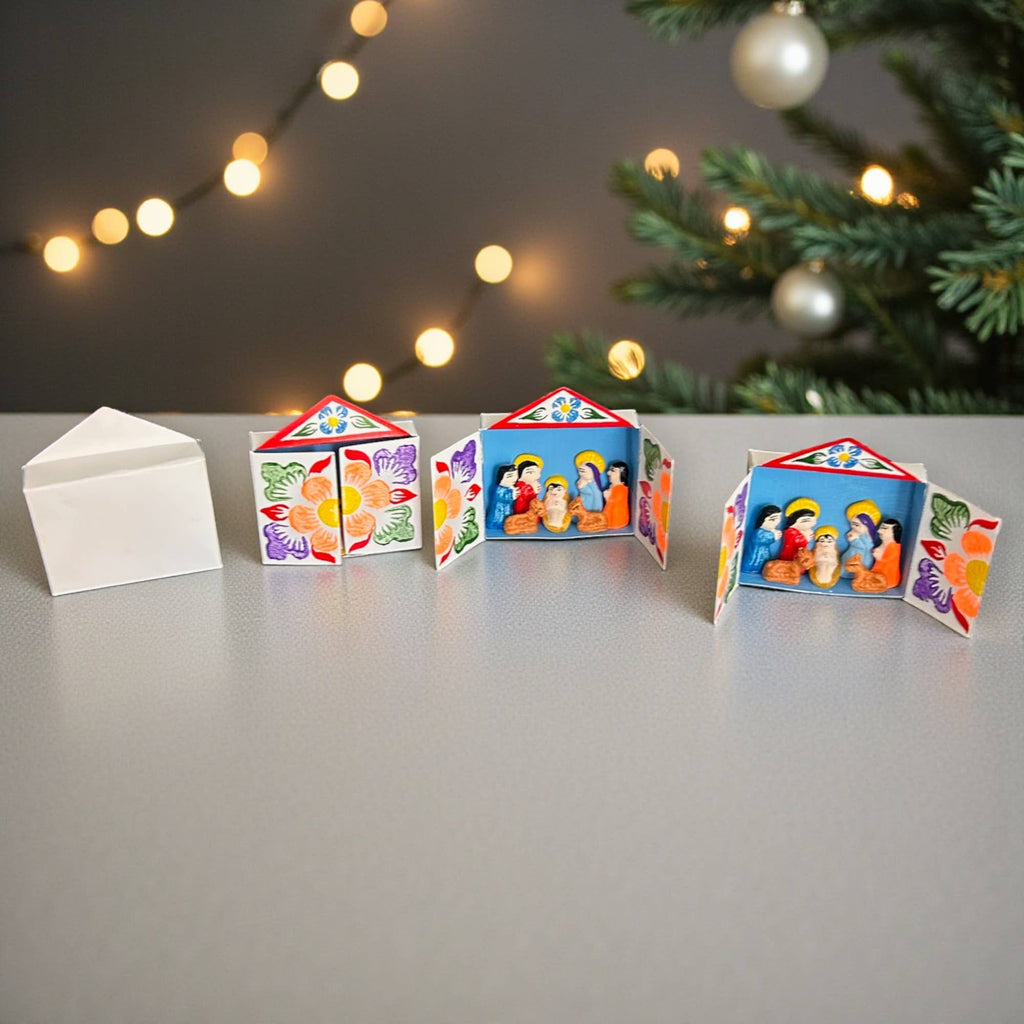 Matchbox Retablo Peruvian Nativity Scene Christmas Ornament