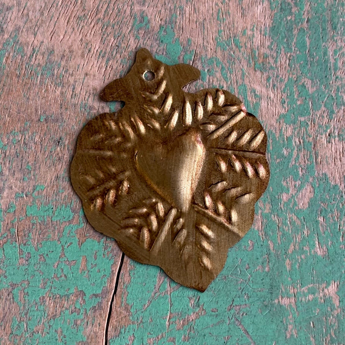 Brass Sacred Heart Medallions