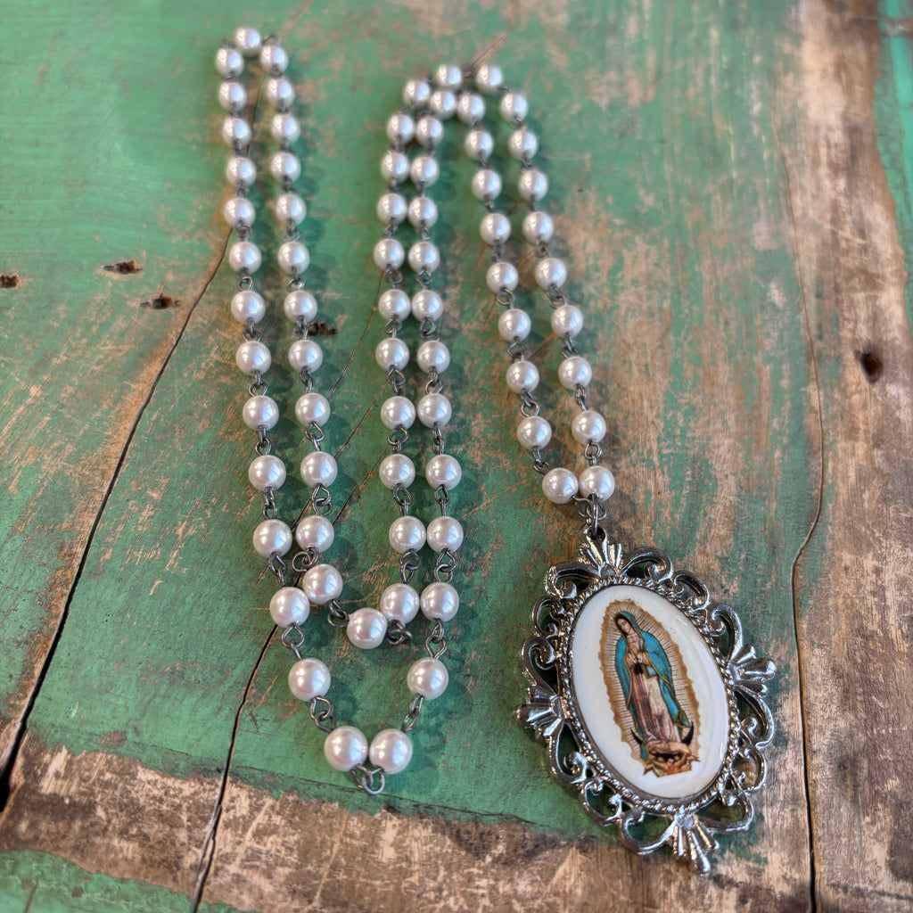 Vintage Glass Pearl Fancy OLG Necklace or Earrings