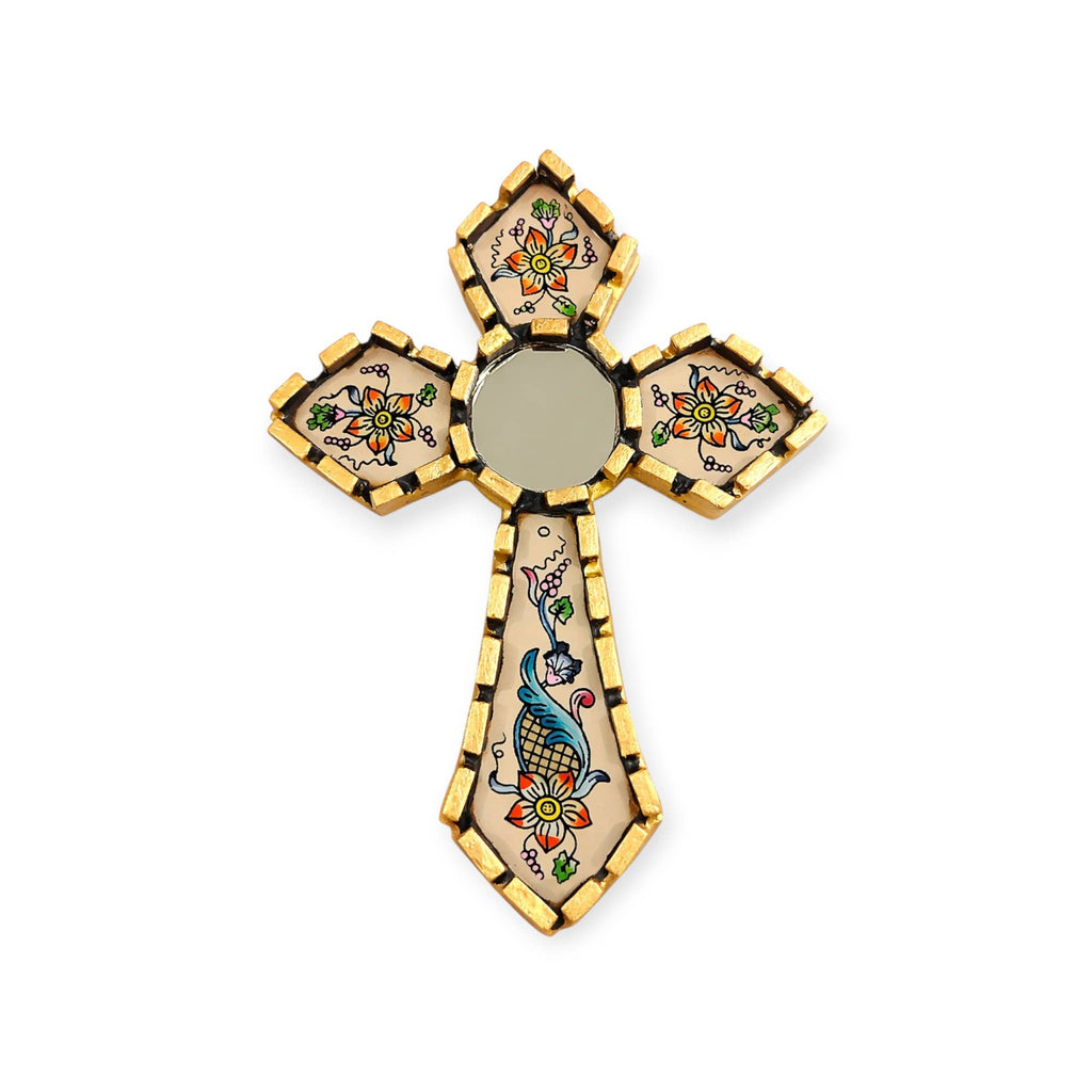 Handmade Peruvian Cross Mirror, Home Wall Decor