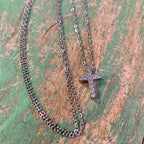 Stainless Steel CZ Cross Necklace