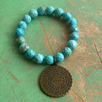 Turquoise Ave Maria Prayer Medal Bracelet