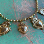 Gold Plated Hearts On Fire Necklace