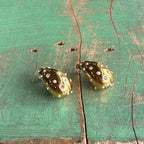 Gold Stainless Steel Pearl Crystal Teardrop Earrings