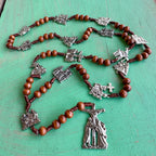 Stations of the Cross Wood Rosary – 36" with Metal Statio