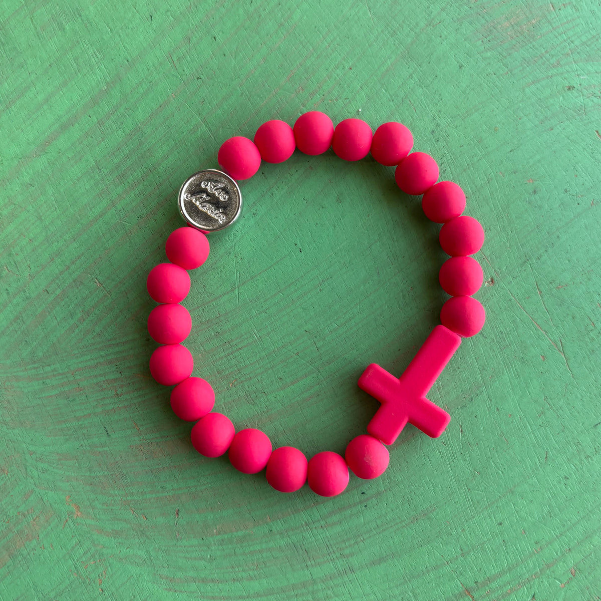 Ave Maria Silicone Rosary Bracelet - Colorful Catholic Decade Bracelet