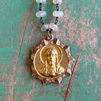 Moonstone Vintage Medal Necklace