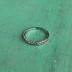 Mini Linked Hearts Silver Band Ring Size 7