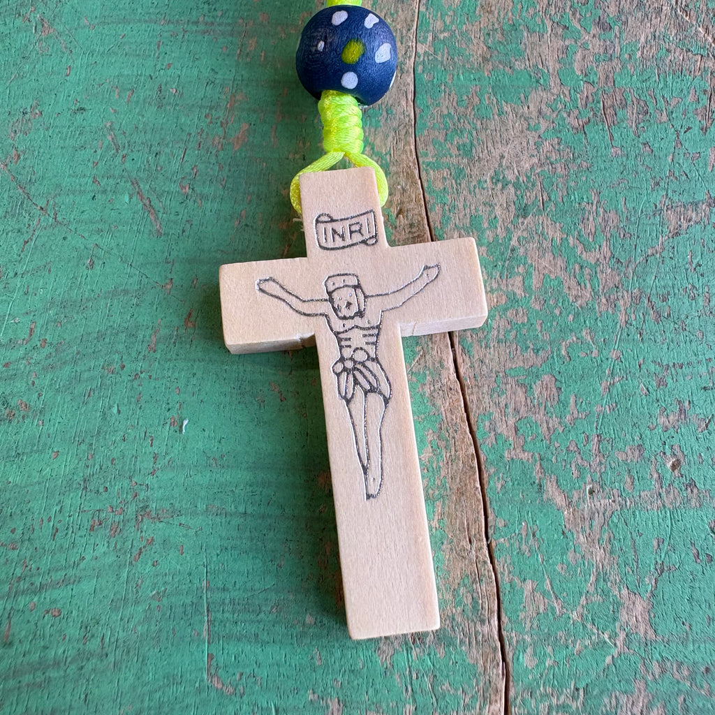 Colorful Wooden Polka-Dot Rosary For Kids