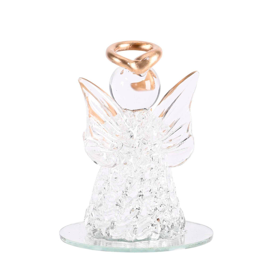 Tabletop Decor Angel Gold Cross Glass 3H