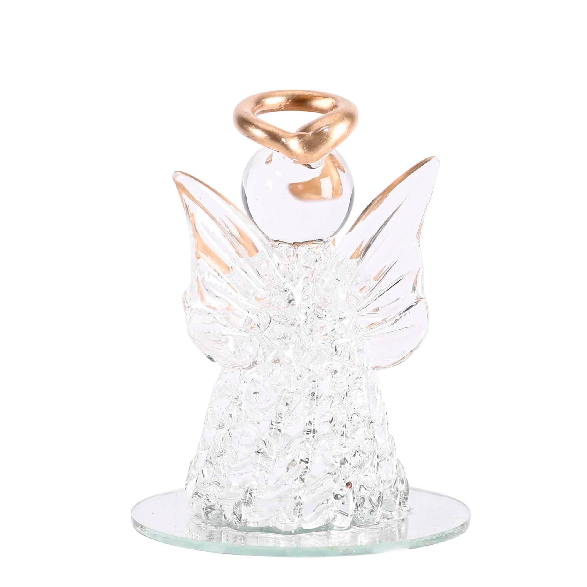 Tabletop Decor Angel Gold Cross Glass 3H