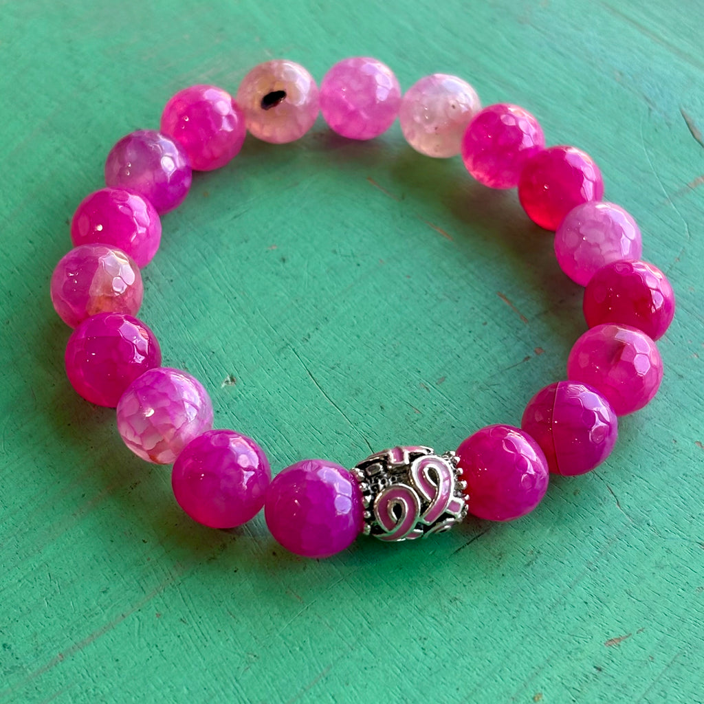 Hot Pink Breast Cancer Awareness Bracelet