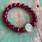 Cranberry Two Tone St Benedict Bracelet