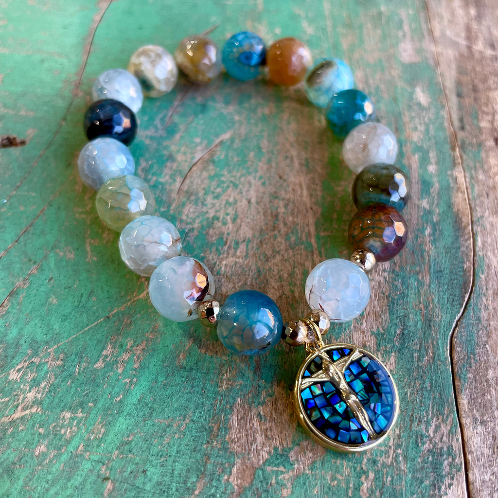 Mosaic Crucifix Bracelet, Earrings or Necklace