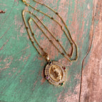 Jeweled OLG Pendant Necklace and Earrings