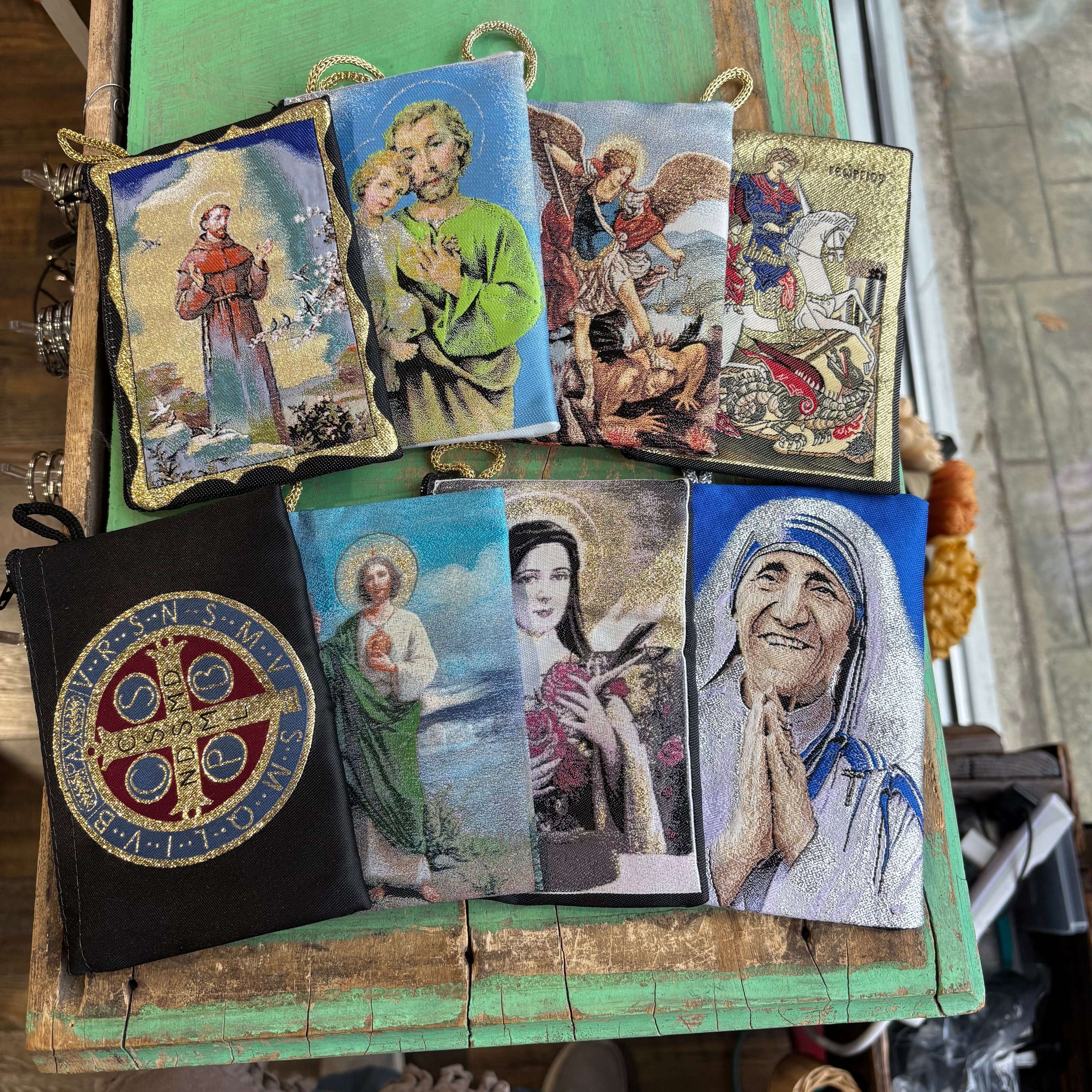 Large Rosary Pouches of Saints