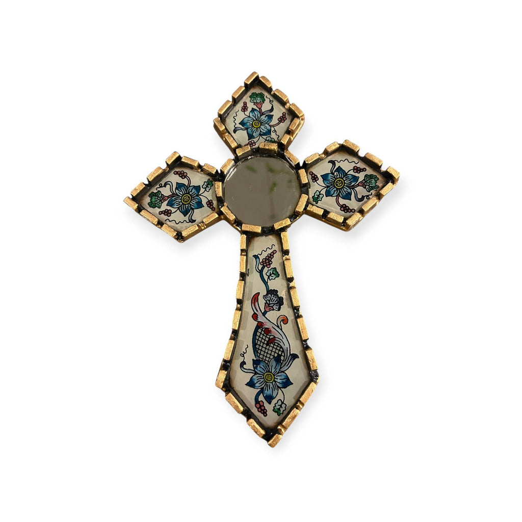 Handmade Peruvian Cross Mirror, Home Wall Decor