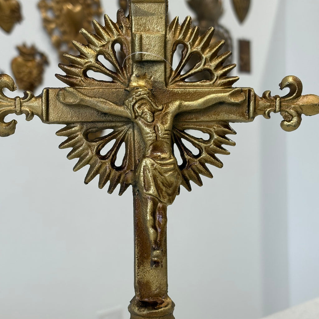 Large Standing Gold Crucifix