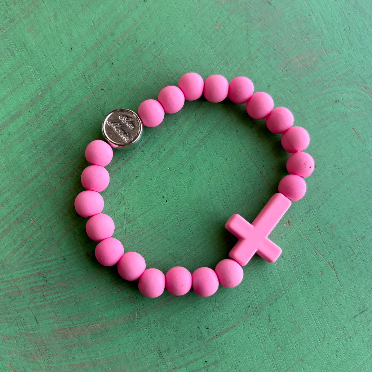 Ave Maria Silicone Rosary Bracelet - Colorful Catholic Decade Bracelet