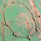Linked Colorful Gold Crosses Sets