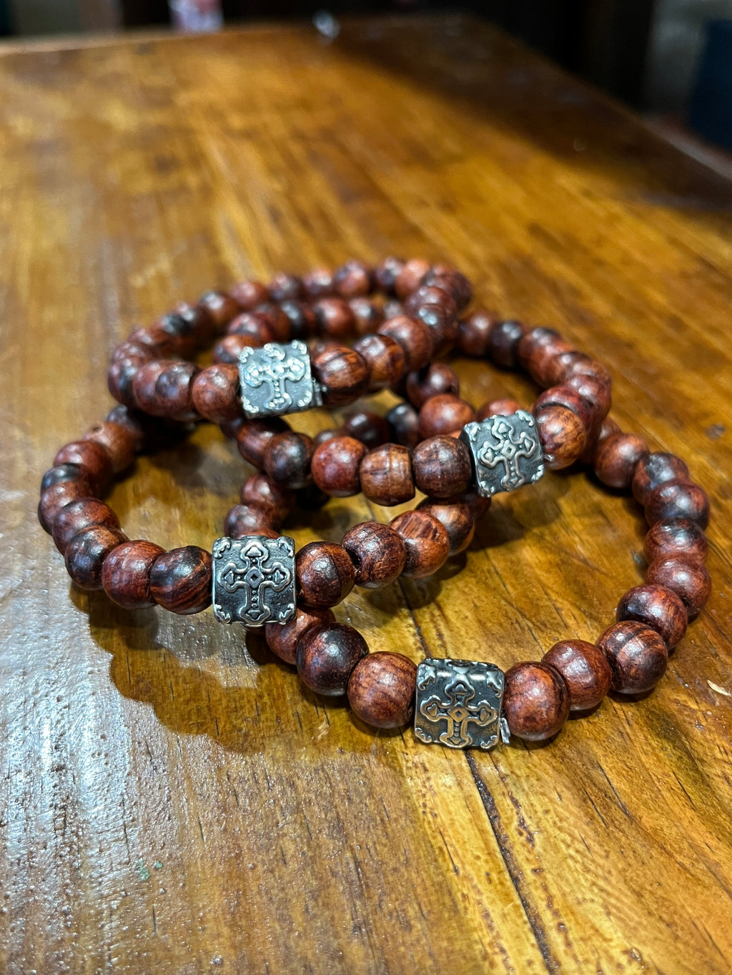 Rosewood Triangular Cross Bracelet