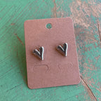 Stainless Steel Puffy Heart Post Earrings
