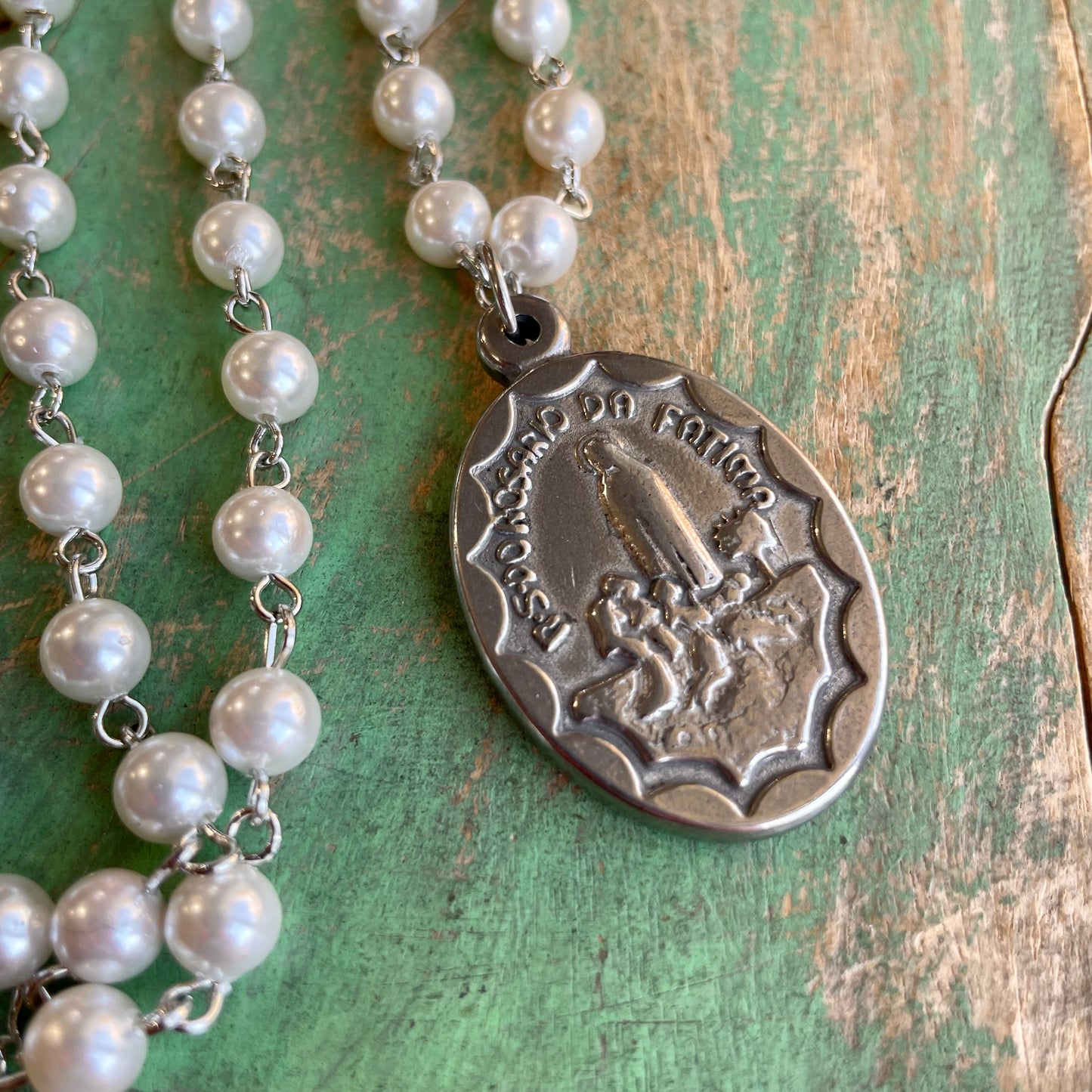 Our Lady of Fatima Pearl Necklace