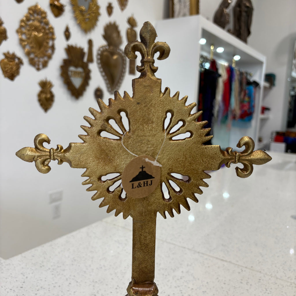 Large Standing Gold Crucifix