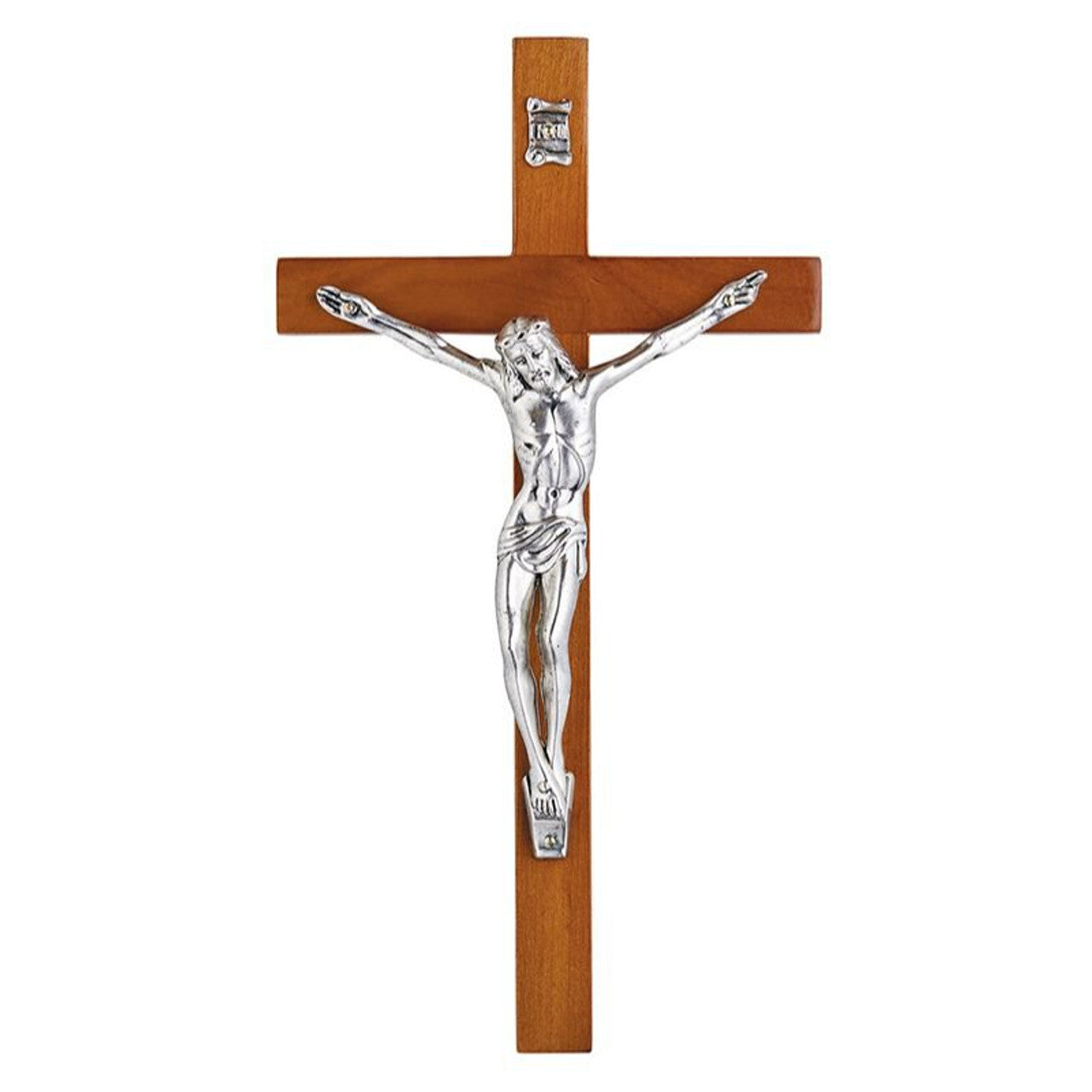 10" Olive Wood Finish Wall Crucifix