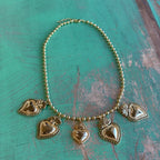 Gold Plated Hearts On Fire Necklace