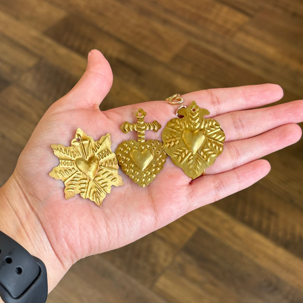 Brass Sacred Heart Medallions