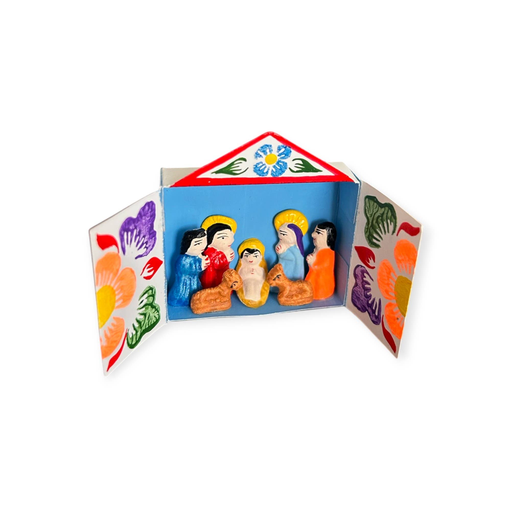 Matchbox Retablo Peruvian Nativity Scene Christmas Ornament